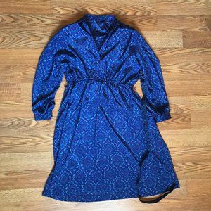 Vintage Shimmer Blue Pattern Dress
